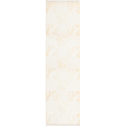 Vidal Tapis de couloir en laine 297x81 beige Darya