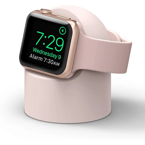 Chrono Support de charge conçu pour Apple Watch Compatible avec toutes les séries Apple Watch 44 mm / 42 mm / 40 mm / 38 mm [compatible avec le mode table de nuit],(rose)