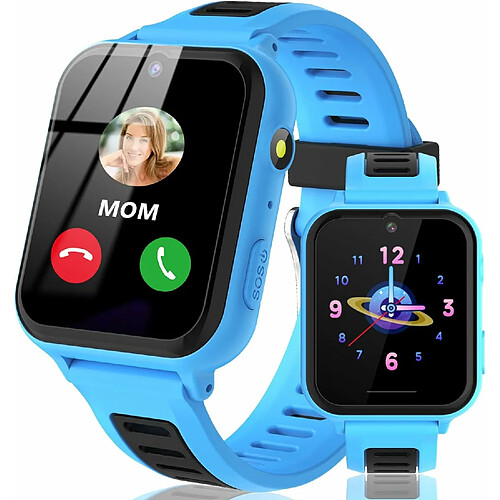 Vendos85 Montre Connectée Enfant Two-Way Call Téléphone Montre Touch Screen pour Enfants SOS bleu