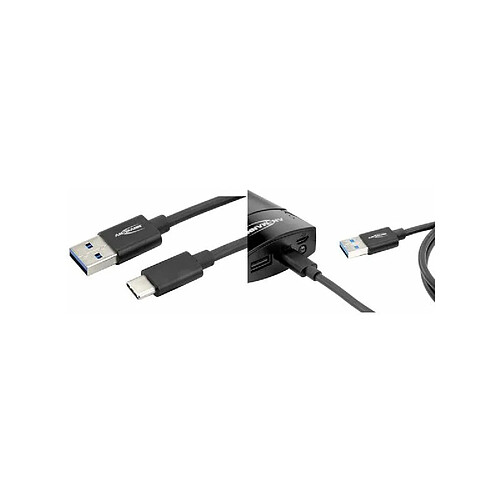 ANSMANN Câble de données & de charge, USB-A - USB-C, noir ()