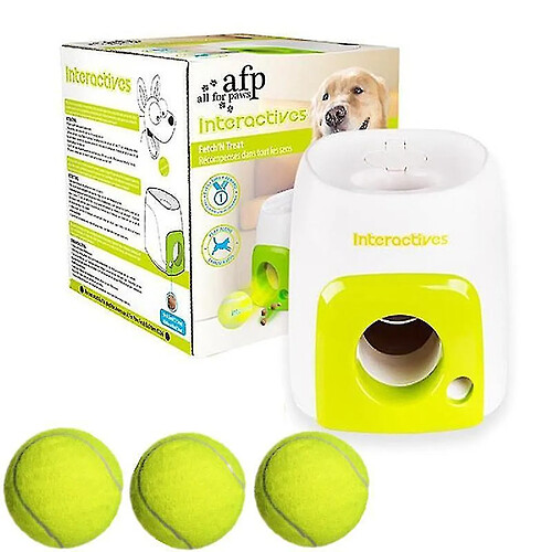 Lanceur de balles automatique pour chien avec 3/2/1 balles, Lanceur de balles de tennis automatique pour petits chiens et chiens de taille moyenne Jouet