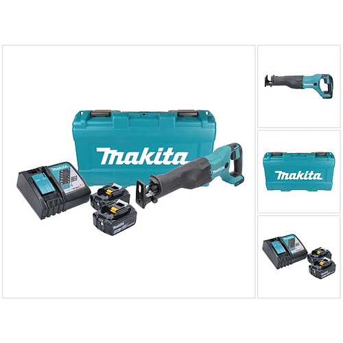 Makita DJR186RGK Scie récipro sans fil 18V + 2x Batteries 6,0 Ah + Chargeur + Coffret