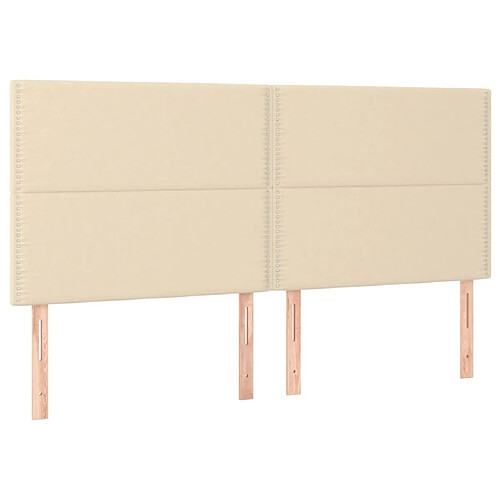 Maison Chic Lot de 4 Têtes de lit design pour chambre - Décoration de lit Crème 80x5x78/88 cm Tissu -MN20812