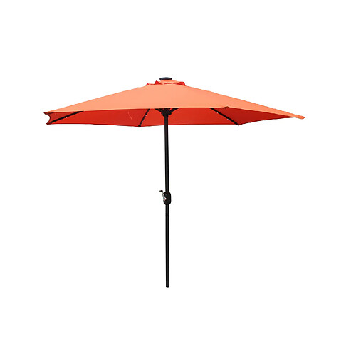 Concept Usine Parasol droit rond led diamètre 2,66 m terracotta AMALFI