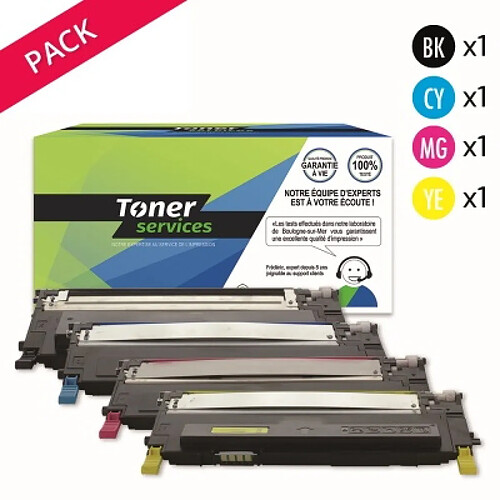 TONER SERVICES Compatible Samsung CLT-P4092C Pack de 4 toners Noir et couleurs