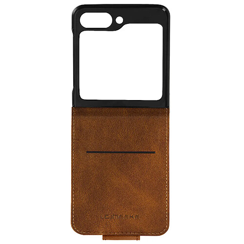 Avizar Étui pour Samsung Galaxy Z Flip 5 Clapet Vertical Porte-Carte Anti-RFID Marron