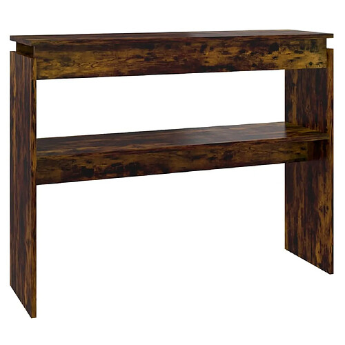 Maison Chic Table console | Meuble d'entrée | Table d'appoint Chêne fumé 102x30x80 cm Bois d'ingénierie -GKD91127