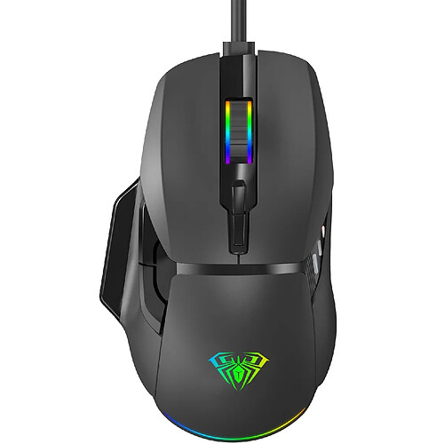 Souris de jeu filaire Aula F815 RGB 12800dpi avec 7 boutons Noir