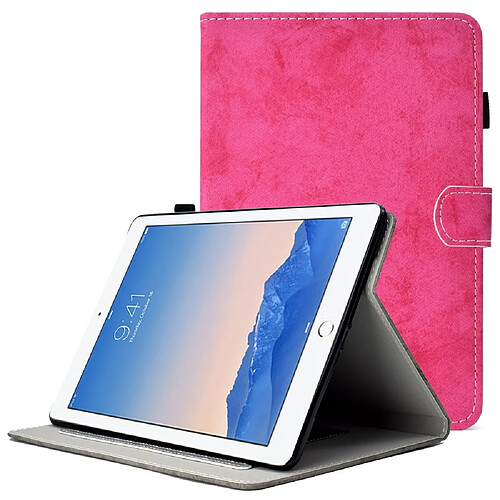 Etui en PU avec support, porte-carte et porte-stylo pour votre iPad Air (2013)/Air 2/9.7-pouces (2017)/(2018) - rose