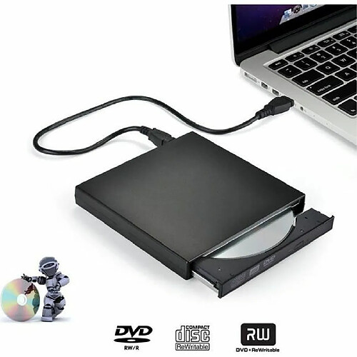 Graveur DVD Externe, iAmotus DVD/CD Lecteur Portable USB 2.0 CD DVD +/-RW ROM Pl