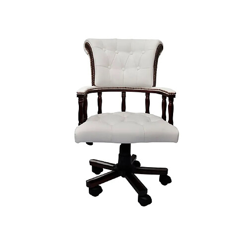 Maison Chic Chaise Gaming | Chaise de bureau Ergonomique Fauteuil pivotante Blanc -GKD25639