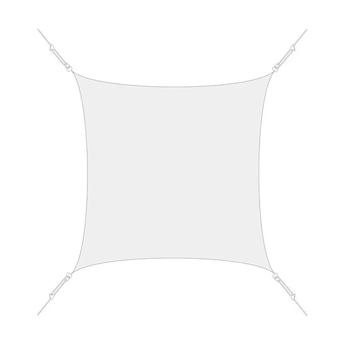 Easy Sail Voile d'ombrage carrée 3x3m blanc.