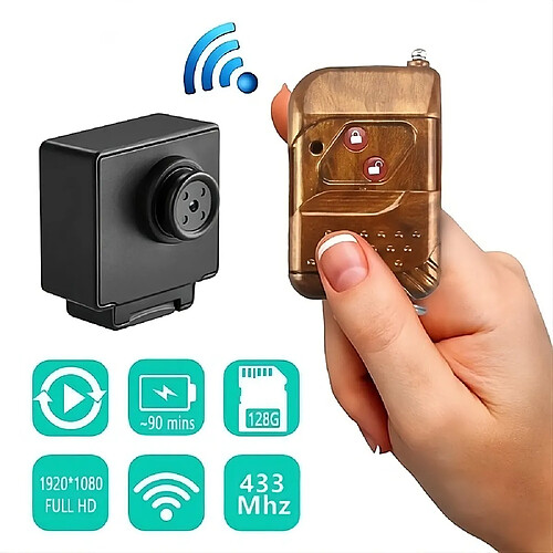 HD4K Mini Caméra Bouton Espion Full HD 1080p 30FPS avec Télécommande, Microphone Intégré + Carte micro TF SD 128GB