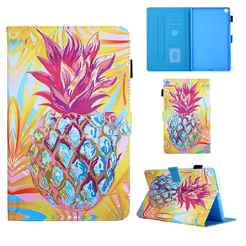 Etui en PU mousse d'impression de modèle ananas pour votre Samsung Galaxy Tab A7 10.4 (2020) T500/T505