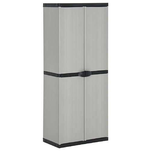 vidaXL Armoire de rangement de jardin 3 étagères Gris/noir 68x40x168cm