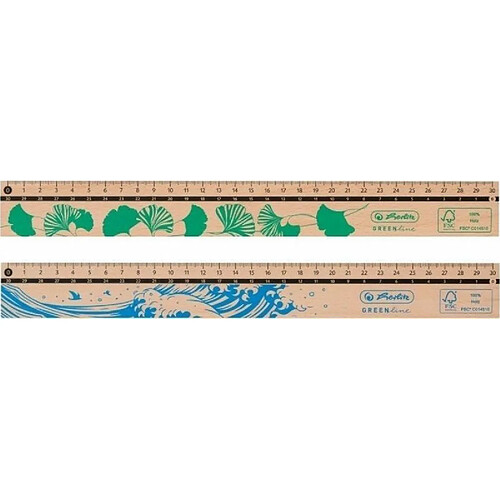 Herlitz Lineal 30cm GREENline Holz