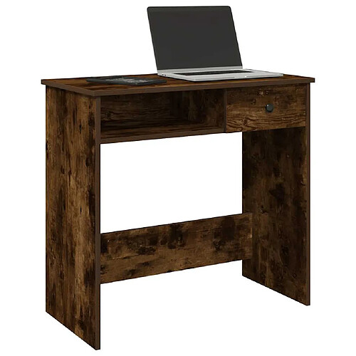 vidaXL Bureau chêne fumé 80x40x75 cm bois d'ingénierie