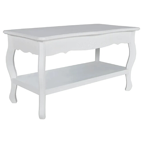 Maison Chic Table basse pour salon | Table à café 2 couches MDF Blanc -GKD49306