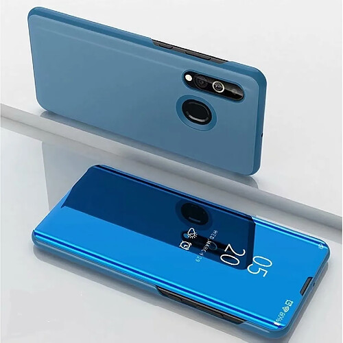 Wewoo Coque Rigide Pour Galaxy A10s miroir plaqué couvercle gauche et droite Flip avec étui de téléphone portable bleu