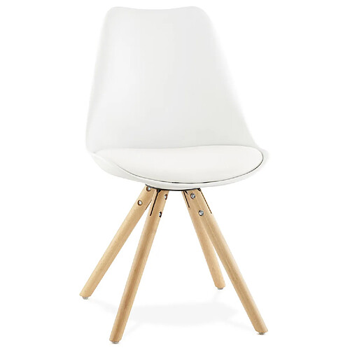 Alterego Chaise scandinave 'GOUJA' blanche