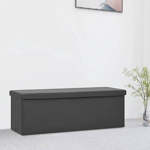 vidaXL Banc de rangement pliable Gris PVC