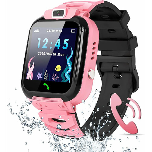 Vendos85 Montre GPS pour Enfants avec Appels et Chat Vocal Résistante à L'eau rose