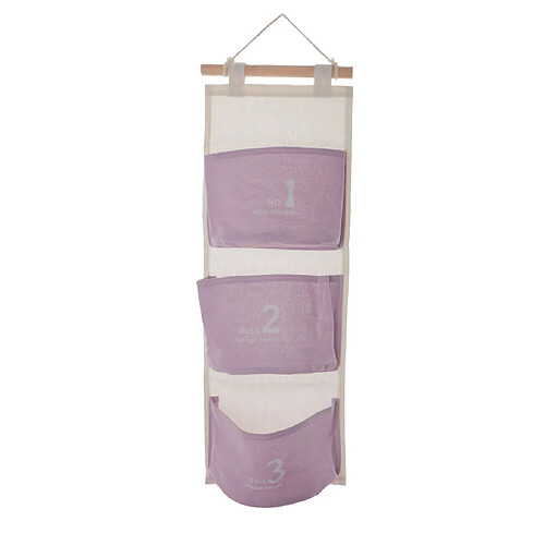 3 Pochette Suspendue Organisateur Closet Porte Jouets Clé Diaper Stockage Violet