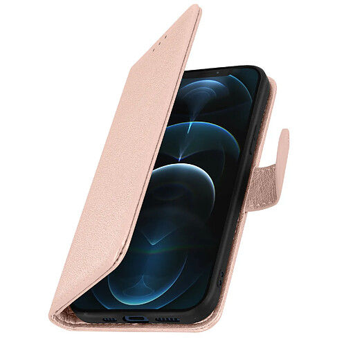 Avizar Étui pour Apple iPhone 12 Pro Max Clapet Portefeuille Support Vidéo Rose Gold