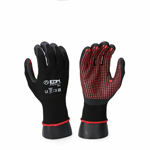 Gants de travail EDM Nitrile Métal Industriels Noir Lycra - 7