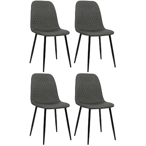 Non Lot de 4 chaises Giverny tissu