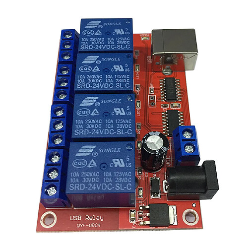 Module de relais USB 4 canaux CACHÉ Pas de lecteur Relais USB pour contrôle MCU 24V