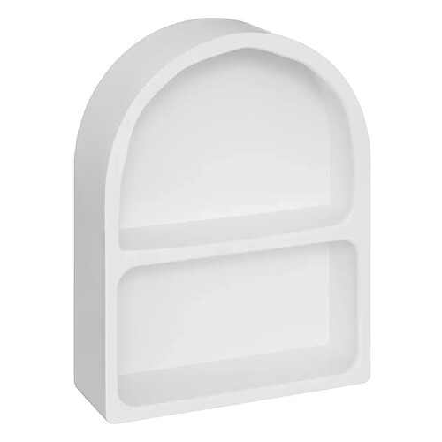 Pegane Étagère murale en bois coloris blanc - Longueur 35 x Profondeur 12 x Hauteur 45 cm