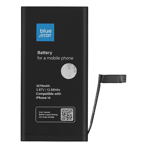 Bluestar Blue Star Batterie interne pour iPhone 14 3279mAh Haute qualité Noir