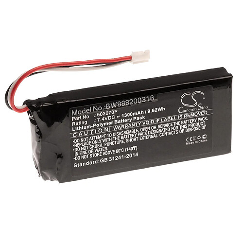 vhbw Batterie remplacement pour JBL 503070P pour enceinte, haut-parleurs (1300mAh, 7,4V, Li-polymère)