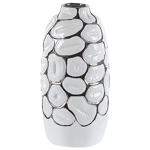 Beliani Vase décoratif CENABUM Céramique 34 cm Blanc