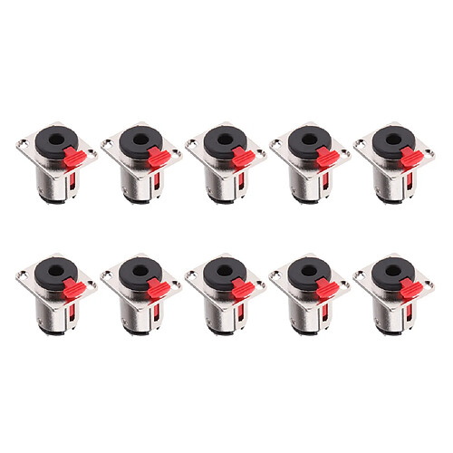 10 Pcs 1/4 ""TRS Stéréo Femelle Montage Sur Panneau Châssis Jack Audio Connecteur Micro