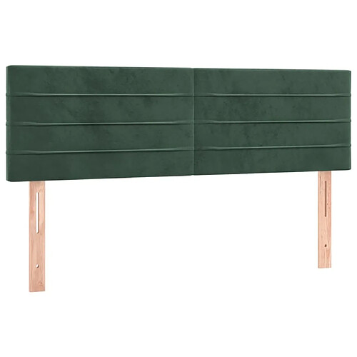 Maison Chic Lot de 2 Têtes de lit design pour chambre - Décoration de lit Vert foncé 72x5x78/88 cm Velours -MN91730