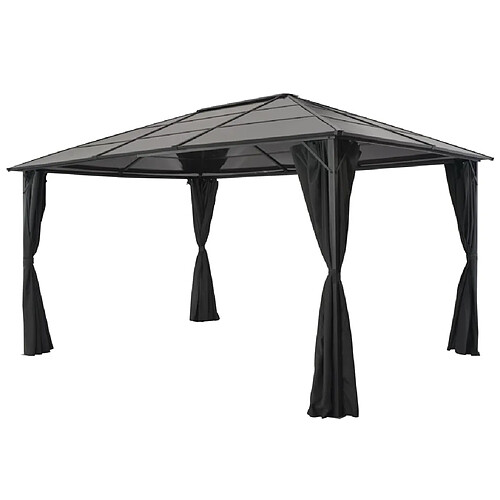 Maison Chic Tonnelle | Pergola avec rideau Aluminium 4x3x2,6 m Noir -GKD96660