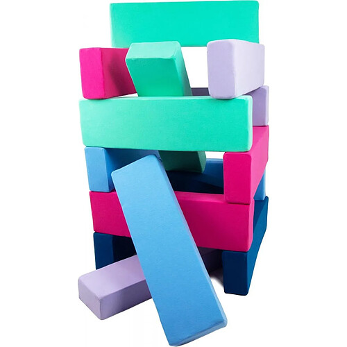 Velinda Set Jenga est compose de 15 grands blocs en mousse multicolor