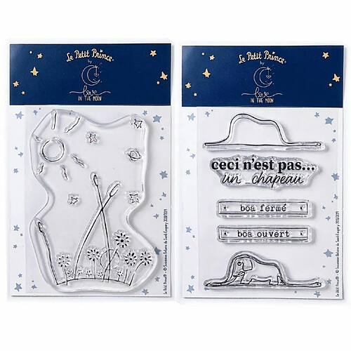 Youdoit 6 Tampons transparents Le Petit Prince Paysage et Boa