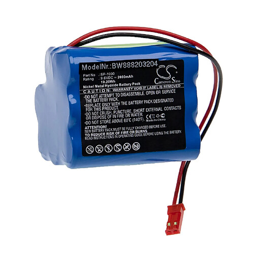 vhbw Batterie compatible avec Annol SP-1000 appareil médical (2000mAh, 9,6V, NiMH)