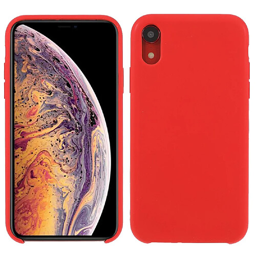 Coque en silicone solide soyeux rouge pour votre Apple iPhone XR 6.1 pouces