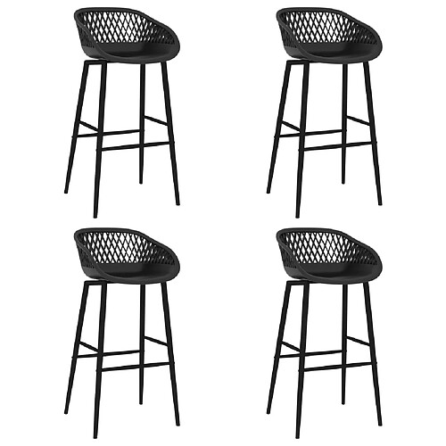 vidaXL Chaises de bar lot de 4 noir