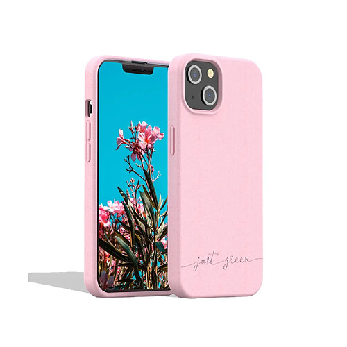 BIGBEN Coque iPhone 13 Natura Baby Pink - Eco-conçue Just Green