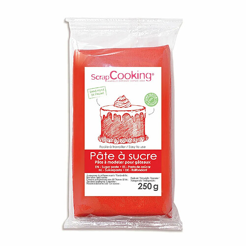 Scrapcooking Pâte à sucre rouge - 250 g