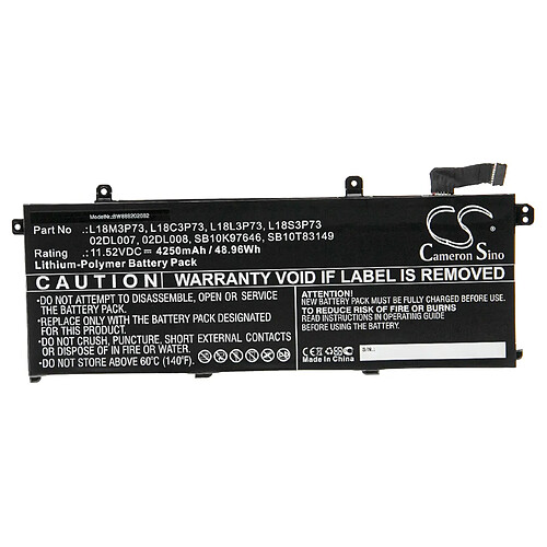 vhbw Batterie compatible avec Lenovo ThinkPad T490-20N3001EGE, T490-20N3S02L00 ordinateur portable Notebook (4250mAh, 11.52V, Li-polymère)