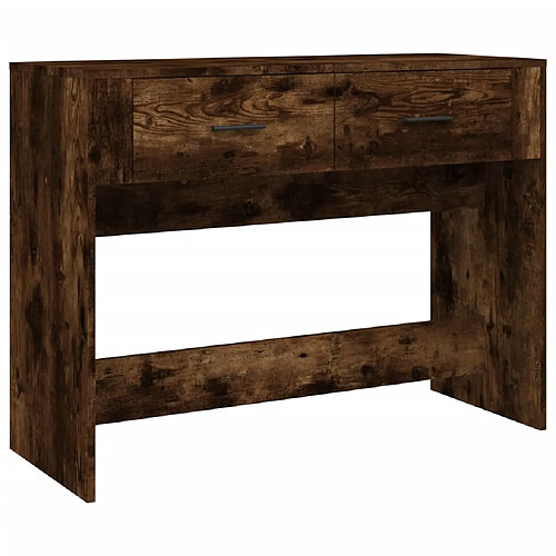 Maison Chic Table console | Meuble d'entrée | Table d'appoint Chêne fumé 100x39x75 cm Bois d'ingénierie -GKD35523