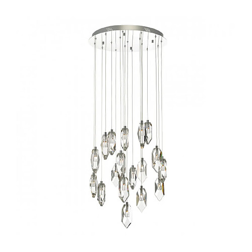 Luminaire Center Suspension Crystal Cristal,chrome poli 18 ampoules 120cm