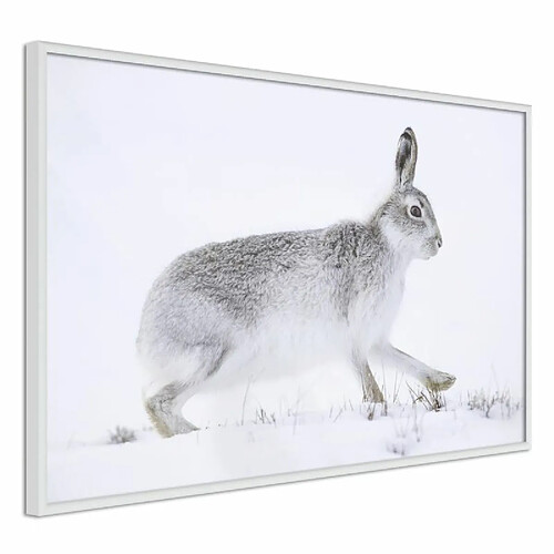 Paris Prix Affiche Murale Encadrée Escape in the Snow 90 x 60 cm Blanc