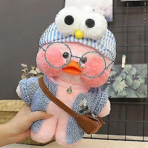 Universal Mini jouet en peluche de canard, animal doux poupée mignon (bleu / rose)